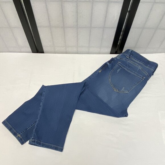 Democracy Mid Rise Ab-solution Ankle Skimmer Denim Blue Jeans Gold Buttons 10 - Picture 12 of 16